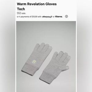 Lululemon Warm Revelation Gloves, tech-friendly, M/L